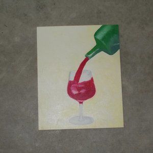 New, "5 O'Clock Wine" oil painting, 8"x10"